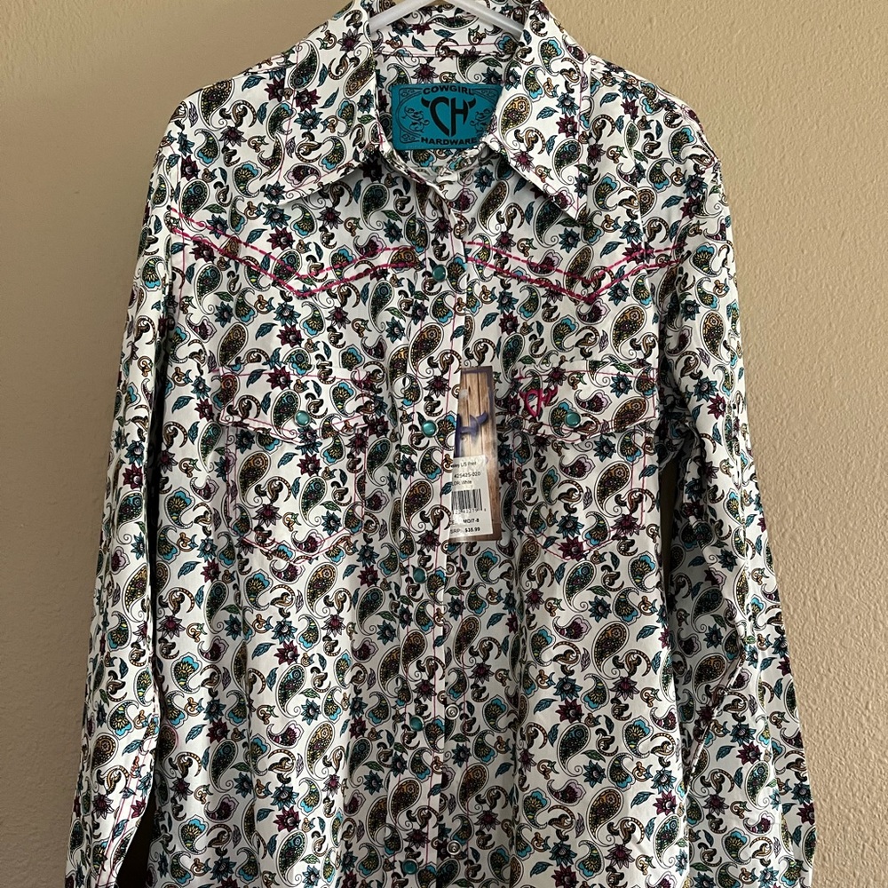 New with tags, big girls medium western shirt.